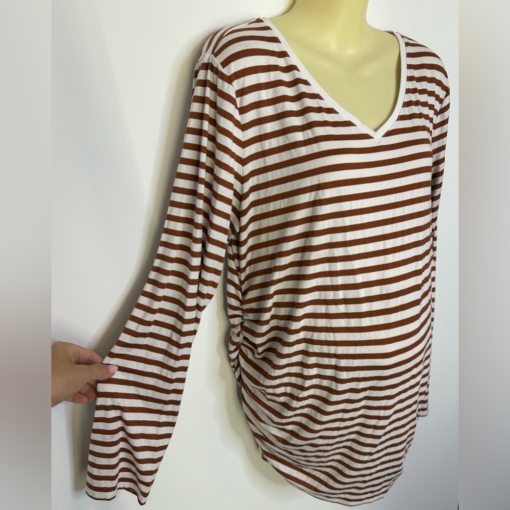Time and Tru Striped Maternity Long Sleeve Top size L